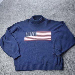 VINTAGE Polo USA Ralph Lauren  Wool Sweater Blue Mens Size L Large